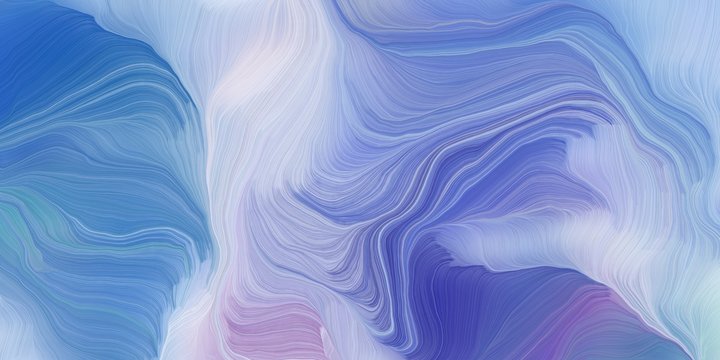 background graphic with modern curvy waves background design with corn flower blue, lavender blue and steel blue color © Eigens