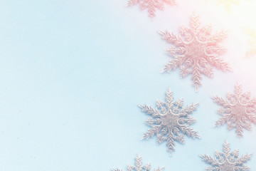 Snowflakes beautiful christmas background for text