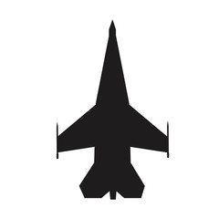 Fototapeta premium fighter aircraft icon on white background. flat style. airplane symbol. military airplane sign.