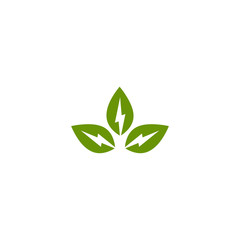 Green energy eco logo design vector template