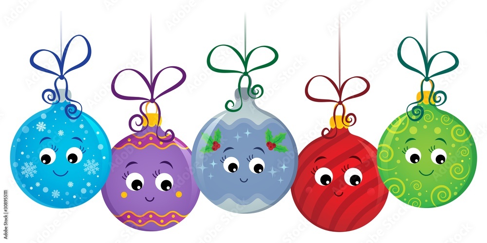 Sticker stylized christmas ornaments image 1