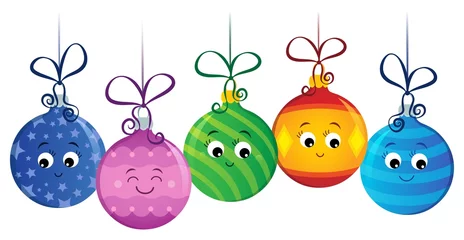 Crédence de cuisine en verre imprimé Pour enfants Stylized Christmas ornaments image 2