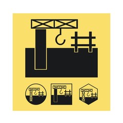 building crane Icon logo set