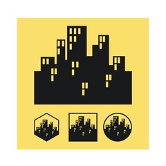 Obraz premium buildings cityscape isolated Icon logo set