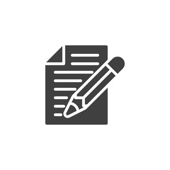 Fototapeta premium Paper document, Form vector icon. filled flat sign for mobile concept and web design. Edit document glyph icon. Symbol, logo illustration. Vector graphics