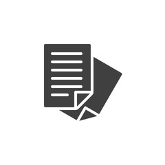 Note paper list vector icon. filled flat sign for mobile concept and web design. Document files glyph icon. Symbol, logo illustration. Vector graphics