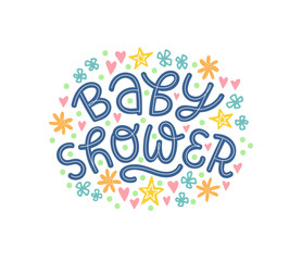 Vector illustration of Baby Shower text