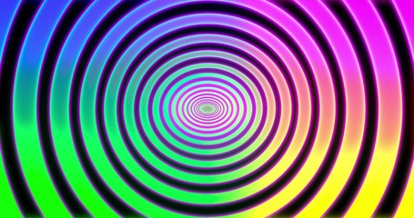 Abstracts rainbow spiral psihodelic tunnel background. animation. Virtual reality future design . 3D rendering
