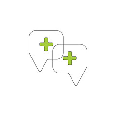 plus medical talk communication symbol vector