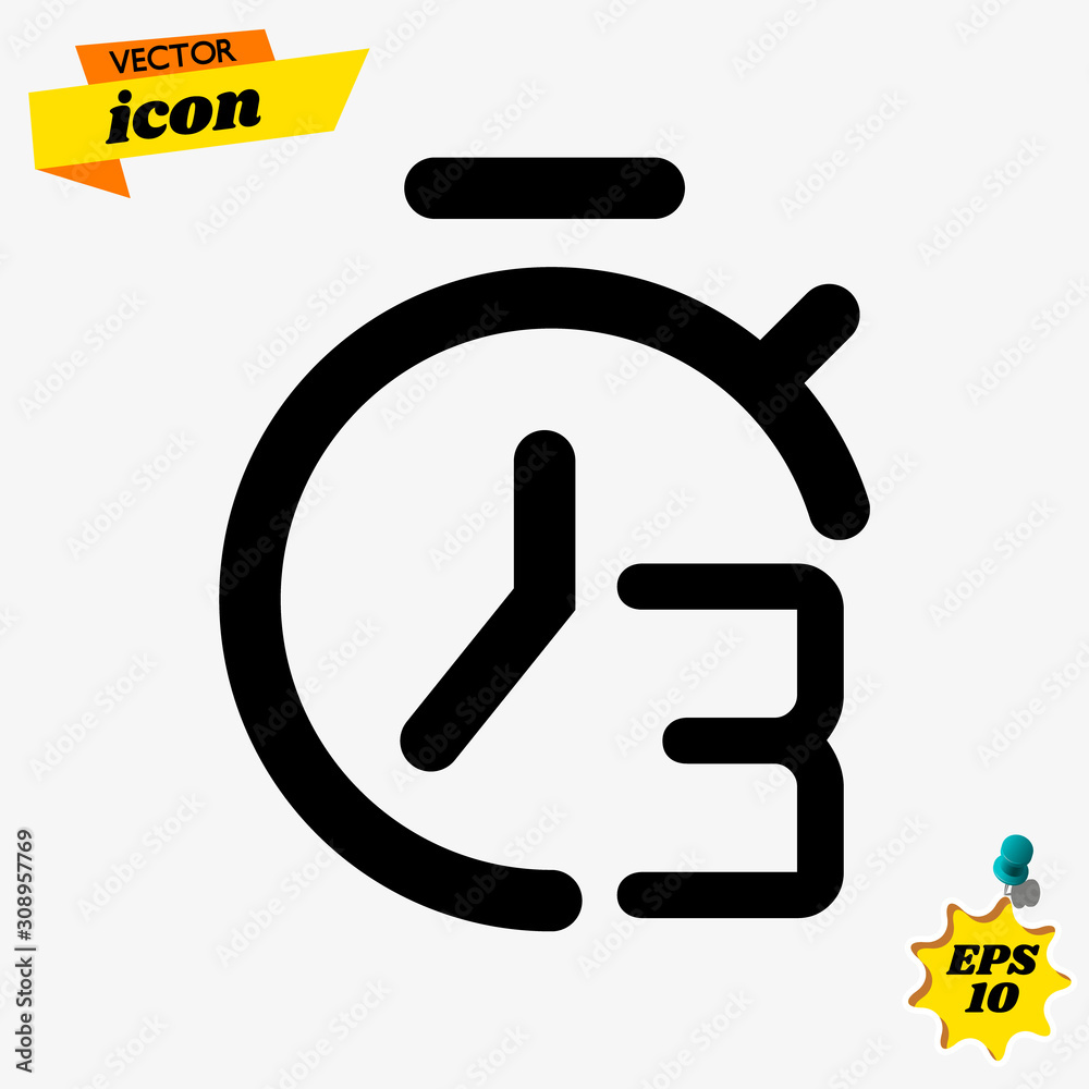 Poster the 3 minutes, stopwatch vector icon, digital timer. clock and watch, timer, countdown symbol.