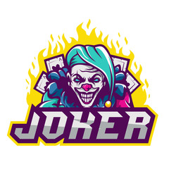 Joker sport e-sport mascot gaming logo template