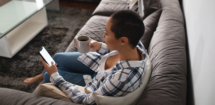 Woman relaxing at home