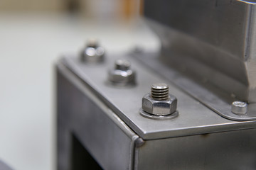 The bolts and nut on flanged plate connection