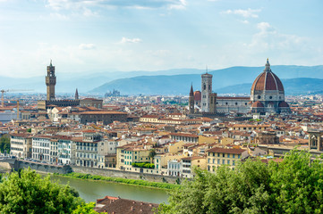 Fototapeta na wymiar Florence, Italy. 05.28.2015. Panoramic view of the city of Florence at sunset