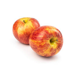Organic Gala apples (Malus domestica) isolated on white background.Healthy Fruit Concept and Weight Loss