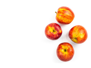 Organic Gala apples (Malus domestica) isolated on white background.Healthy Fruit Concept and Weight Loss
