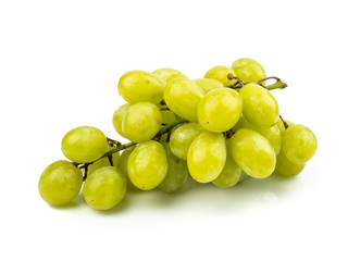 Organic Green grape isolated on white background. Full depth of field.