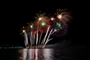 Fireworks light up the sky