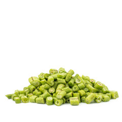 fresh Yard long beans or Chinese Long Beans (Vigna unguiculata subsp. sesquipedalis) isolated on a white background.Vegetables.copy space for text