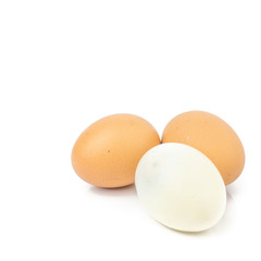 hard boiled chicken egg isolated on white background.Nutrition concept