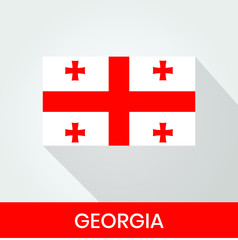 Obraz premium Flag of The Georgia With Shadow