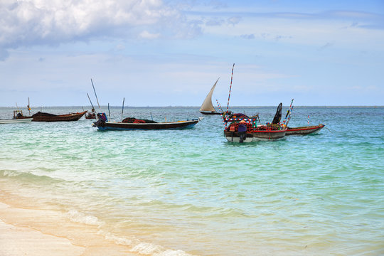 Fishing boats. Zanzibar, Tanzania, Africa