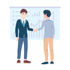 Fototapeta premium Partnership. Handshake of two business men. Agreement of parties. Successful business team meeting