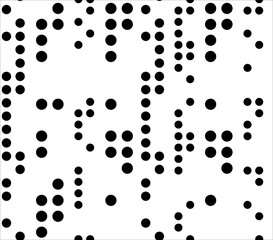 Pattern font Braille. Seamless pattern many circles