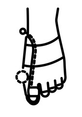 Hallux valgus brace and big toe orthopedic corrector linear icon