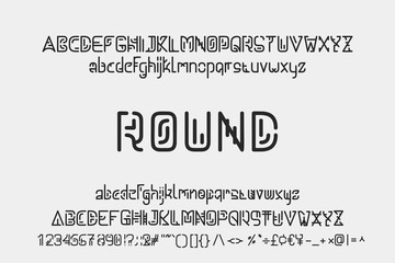 Round font alphabet