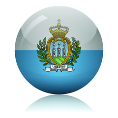 San Marino flag glass icon vector illustration