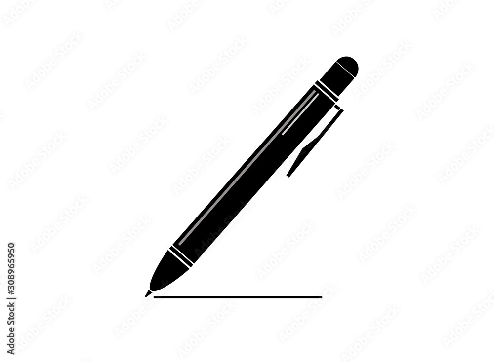 Wall mural fountain pen icon isolated on white background. fountain pen simple silhouette. web site page and mo