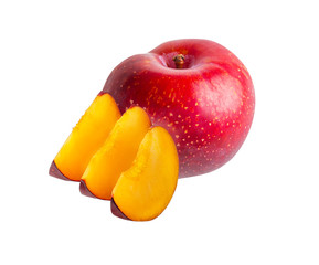Plum isolated on white background with clipping path
