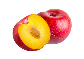 Plum isolated on white background with clipping path