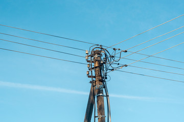 Electrical pole and cables