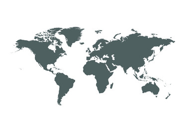 Fototapeta na wymiar Isolated Global Vector World Map on White Background