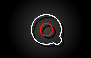 white red letter Q alphabet logo design icon for company