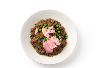 ืnoodle with pickled ginger food background
