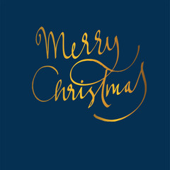 merry christmas, text, lettering calligraphy. For postcard, banner, poster, social media. vector