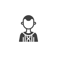 Country boy avatar vector icon. Male user filled flat sign for mobile concept and web design. Faceless man portrait glyph icon. Symbol, logo illustration. Vector graphics