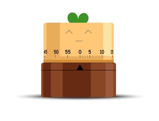 Obraz premium Digital vegetable shaped kitchen timer of tan and brown color