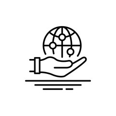 Global Communication Outline Vector Icons. Simple illustration.