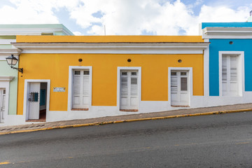 Colorful photo of Old San Juan Street in Puerto Rico.