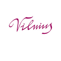 Vilnius calligraphic inscription, lettering. vector