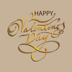 Happy valentine’s day handwritten inscription. Hand drawn lettering, calligraphy. Vector illustration. For cards, banners, photo overlays.