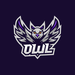 Owl sport e-sport mascot gaming team logo