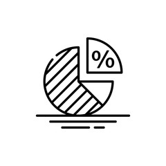 Pie Chart Outline Vector Icons. Simple illustration.