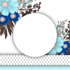 Floral border background - light blue flowers