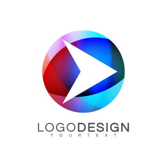 arrow gradient logo vector design color full