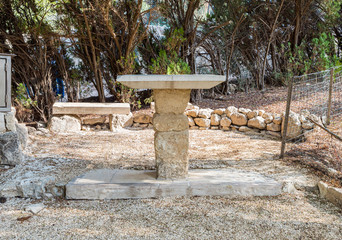 A place in the garden for religious prayer on site of Emmaus Nicopolis
